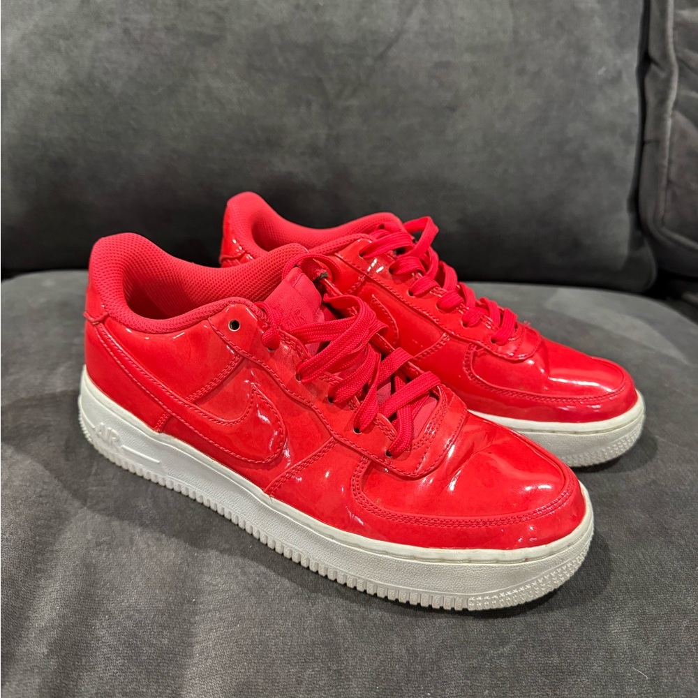 Hot Pink Patent Leather Air Force 1 Sneakers